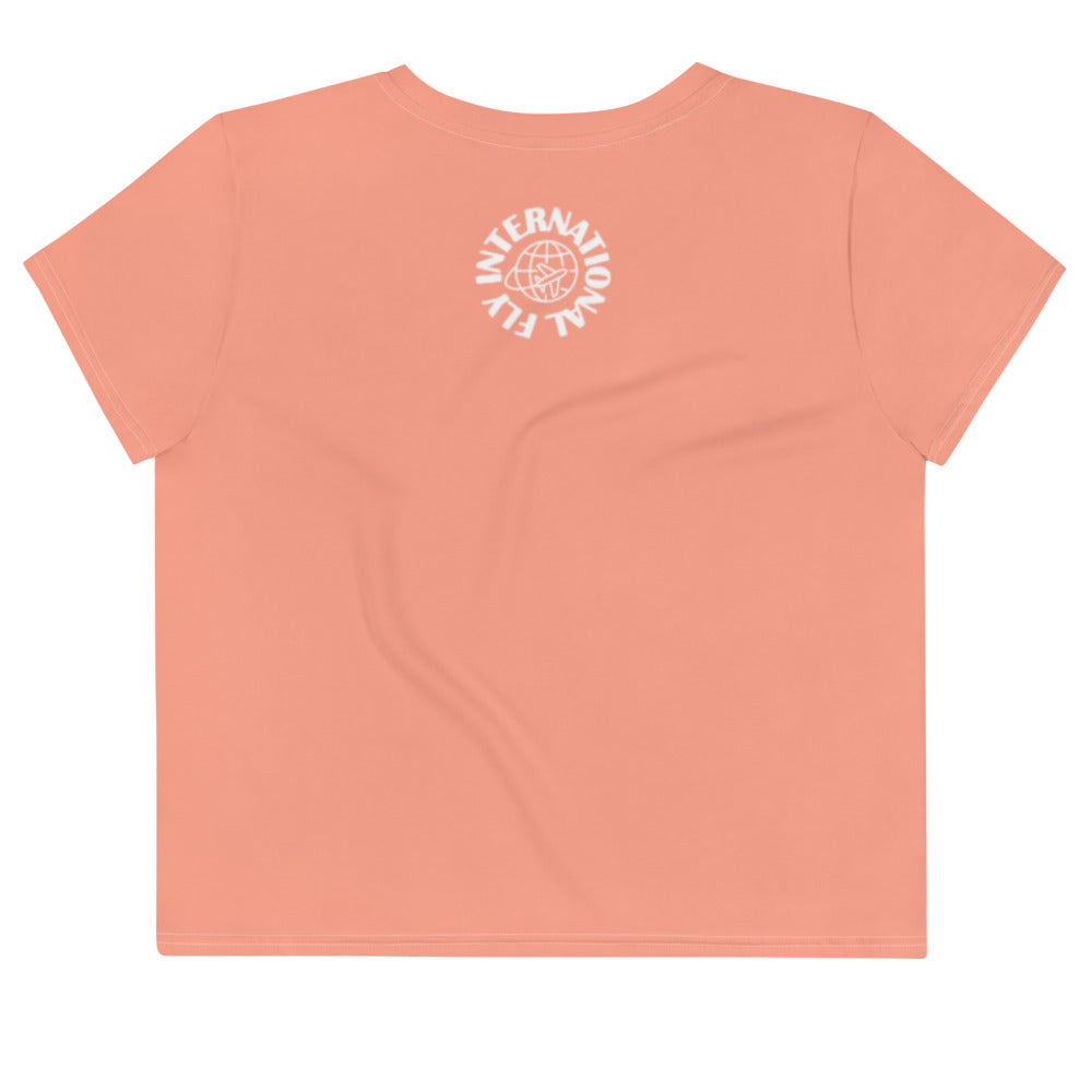 Peach / White Label  Crop Tee