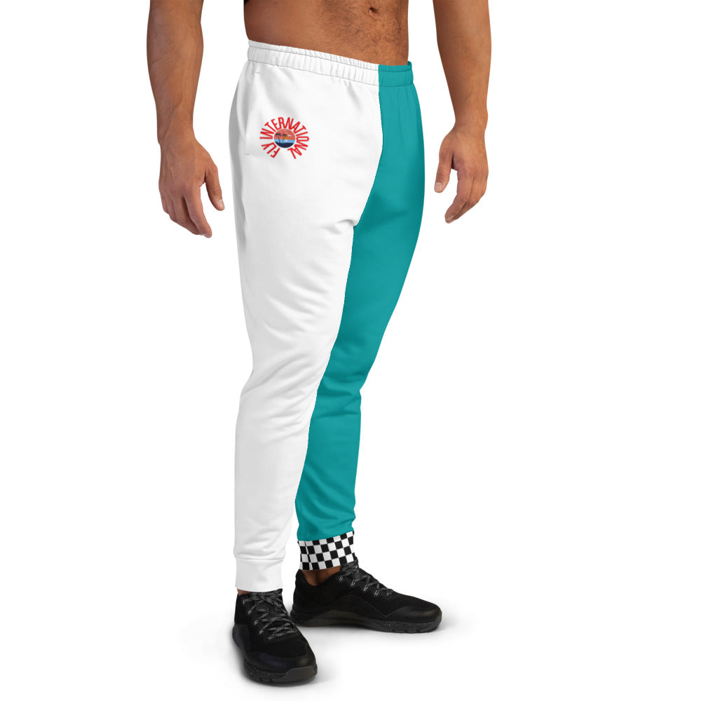 Aqua / White Men's Joggers