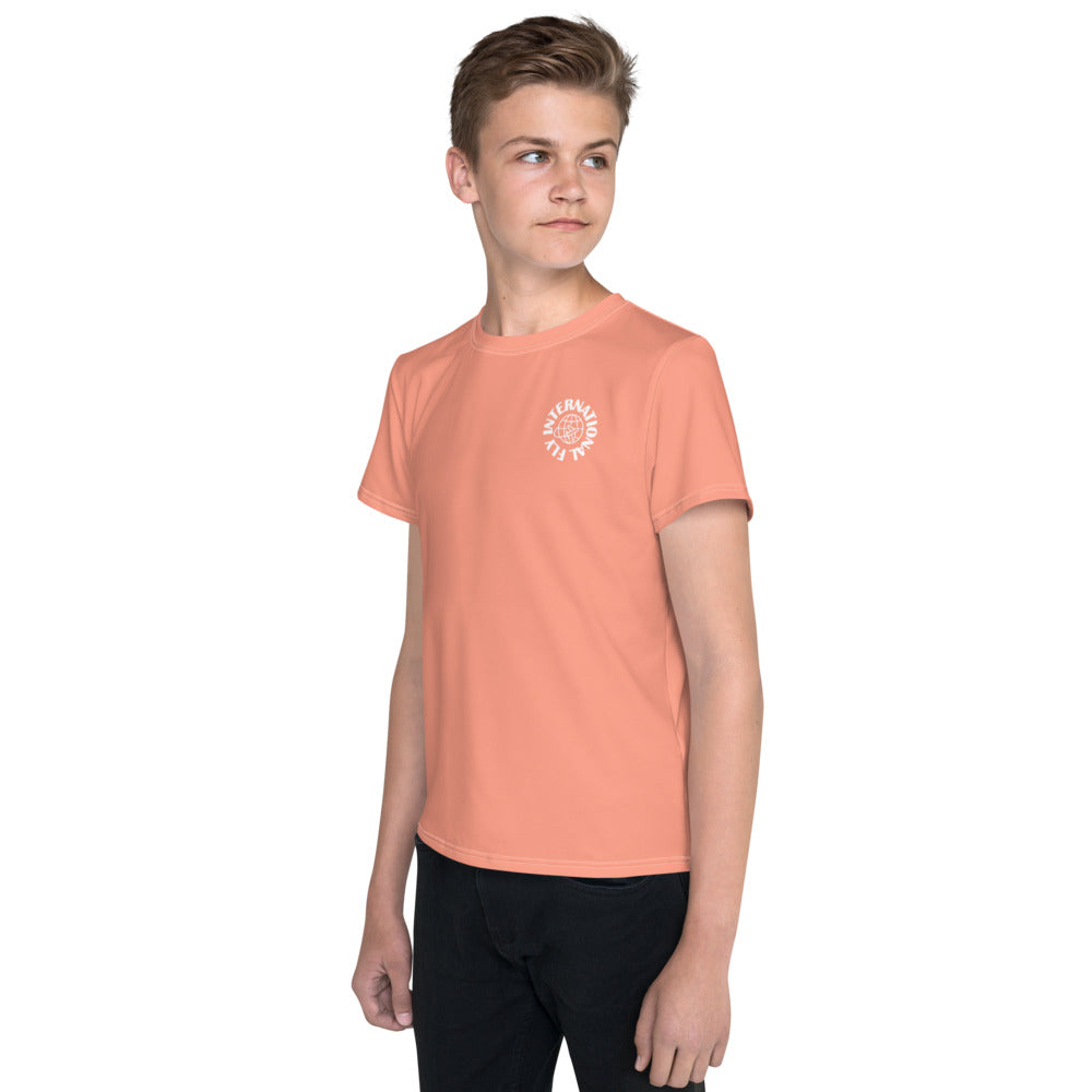 Peach / White Label Youth Crew Neck T-Shirt