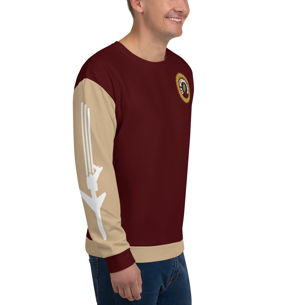 Maroon / Tan Unisex Sweatshirt