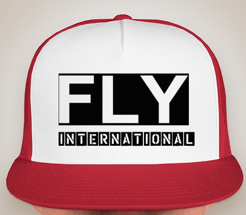 Fly International Trucker Snap Back In Red / Black / White